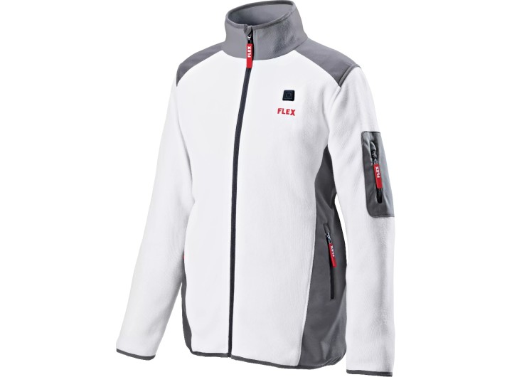 Аккумуляторная куртка с подогревом, флисовая Flex TF White 10.8/18.0 XL Мужская